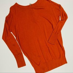 Between me and you orange pullover sweater large